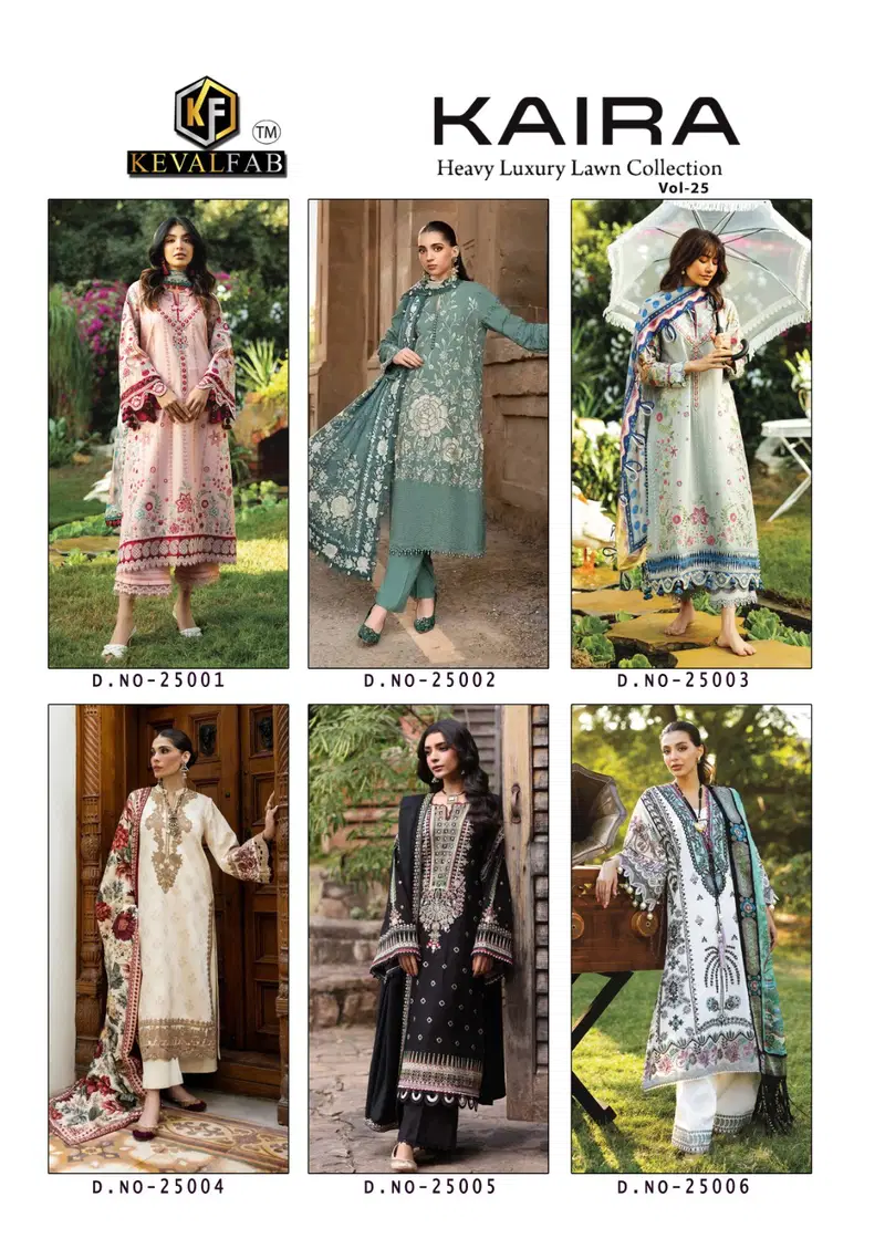 Kaira Vol 25 By Keval Lawn Karachi Cotton Dress Material Suppliers In India